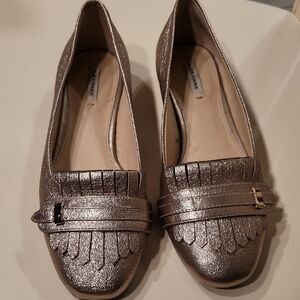 Alex Marie Gold Textured Loafers NWOT